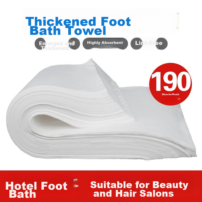 JAJALIN Disposable Foot Towels for Foot Bath, Foot Wiping Cloth for Hotels, Foot Wiping Paper for Foot Massage, Lazy Foot Wiping Towels, 190 Pieces
