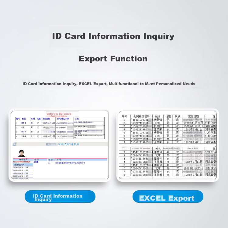 Huashi Electronics Huashi CVR-100N ID Card Reader Identity Card Reader Identity Recognition Device Identity Verification Scanner 6