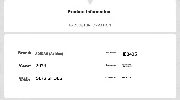 Adidas Women's Originals SL72 SHOES Casual Sneakers IE3425 Size 39 US6 1
