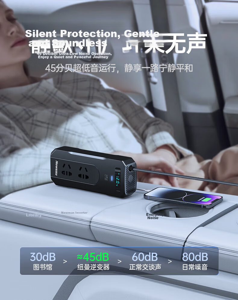 Newsmy 800W High-Power Inverter, 12V/24V Universal, for Trucks, Tricycles, Street Vendors, Outdoor Equipment, Power Socket 8