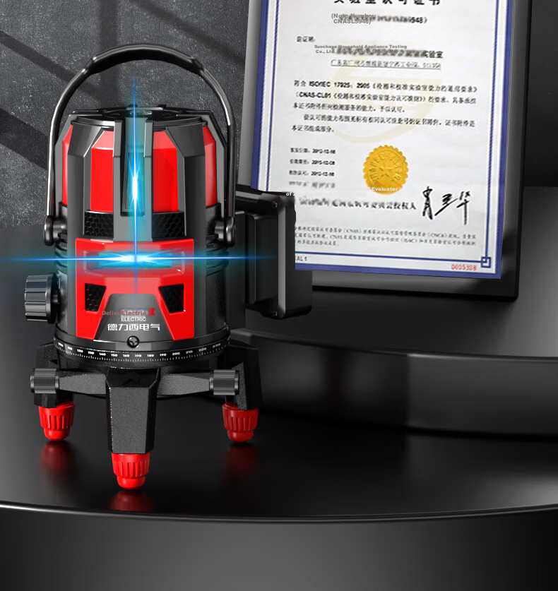 DELIXI ELECTRIC Blue Light 16-Line Infrared Level Dual Power High Precision Strong Light Fine Line Auto Leveling Laser for Outdoor Construction Site 10
