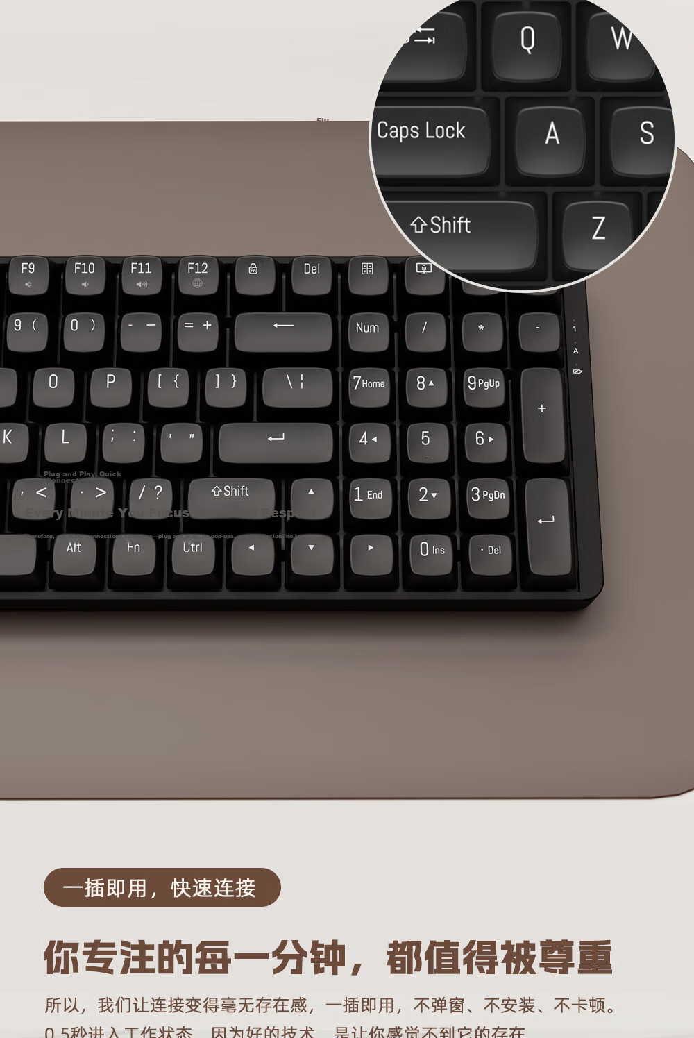 Aigo CK100 Wireless Keyboard and Mouse Mechanical Switch 2.4G Connection Gaming Business Office Universal High-Value Mechanical Keyboard and Mouse Set Coffee Color Red Switch 9