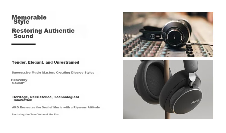 AKG N9 Flagship Sound Quality Over-Ear Wireless Noise-Cancelling Bluetooth Headphones 2.4G Quad-Mode Gaming Esports Music HiFi Compatible with Apple Huawei Black 49