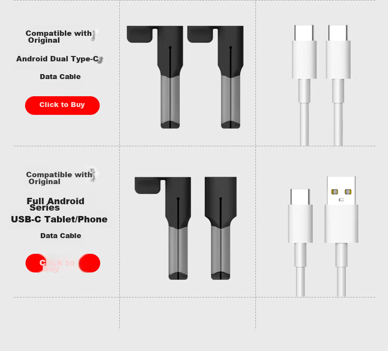 Masentek Data Cable Protector, Android Dual Type-C Port Silicone Charging Cable Anti-Breaking Winder, Huawei USB-C Apple Lightning Anti-Burst Universal 4