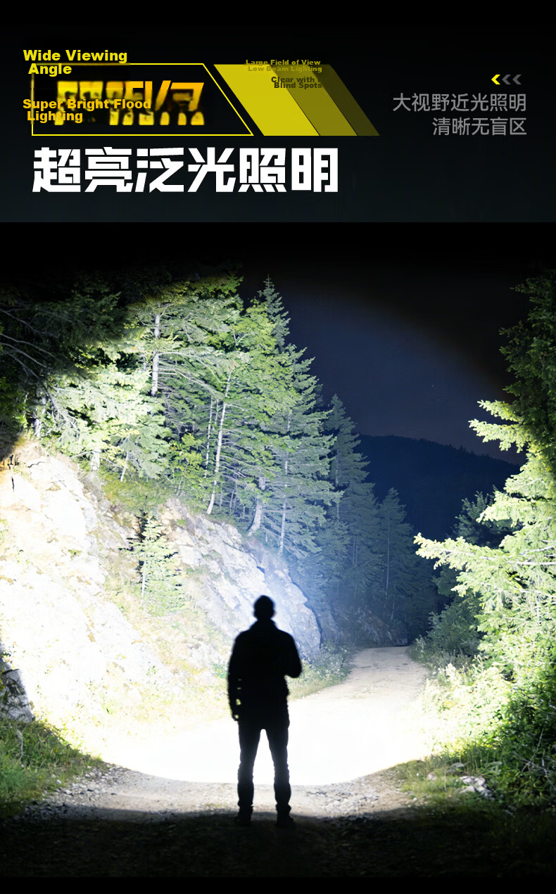 AOC Zoomable High-Power Flashlight Bright Long-Range High Lumen Long Battery Life Outdoor Adventure Patrol Emergency Light 11