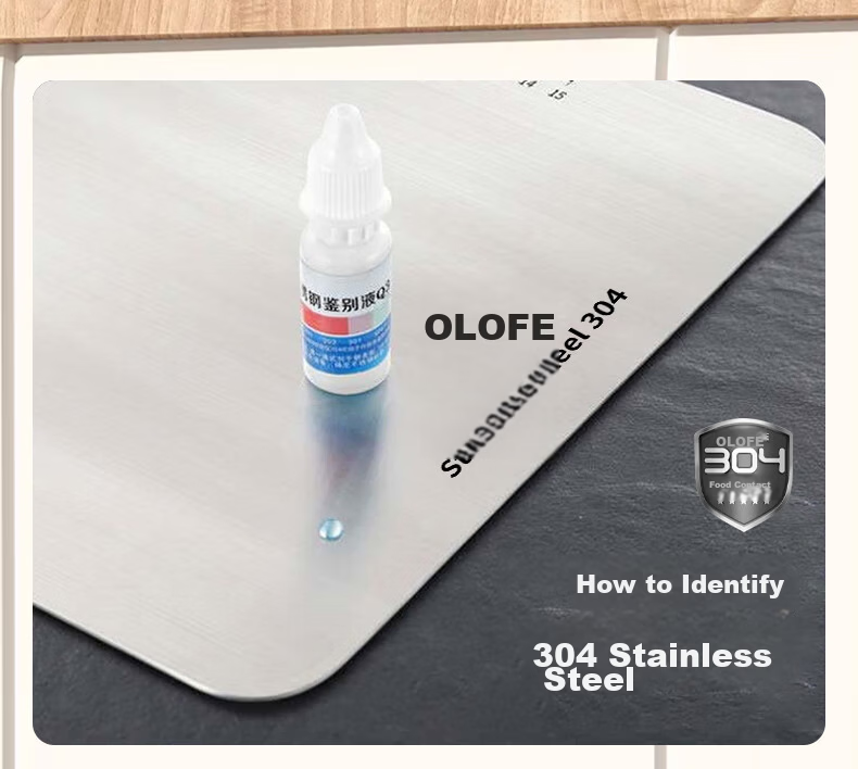OLOFE 304 Stainless Steel Cutting Board Chopping Block Fruit Cutting Board Kneading Board Baoshikang Extra Large Size 39*28cm 7