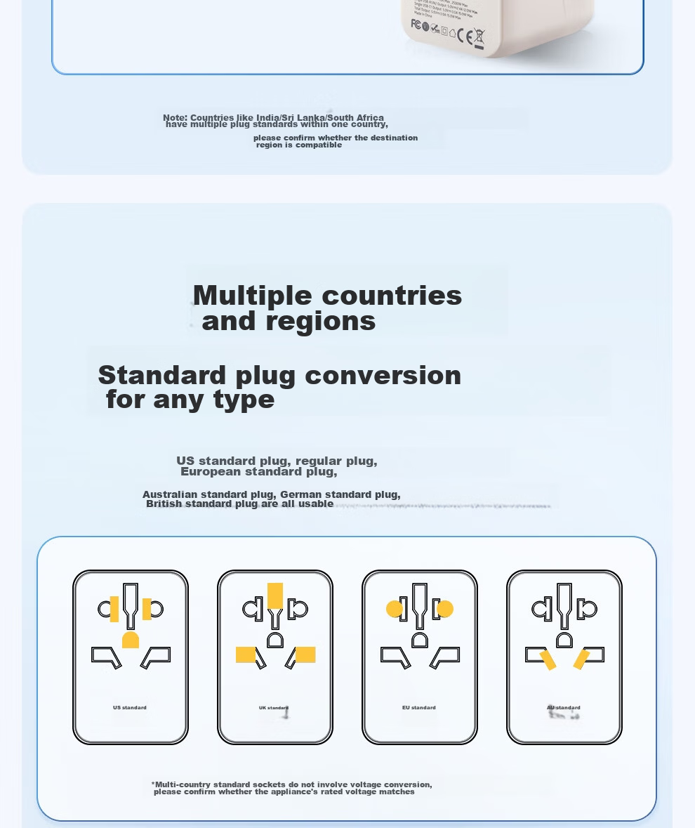 Jingxuan JINGDONG, Own Brand, Global Multi-Country Travel Adapter Plug, Universal for Overseas Travel/Study Converter, Suitable for UK/EU/Australia/Japan/Hong Kong Standards 9