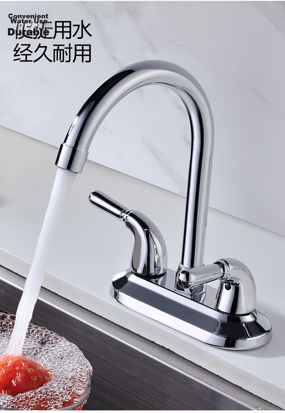 CVBAB Double Hole Basin Faucet Hot and Cold Dual Control Brass Bathroom Washbasin Faucet CV3022 5