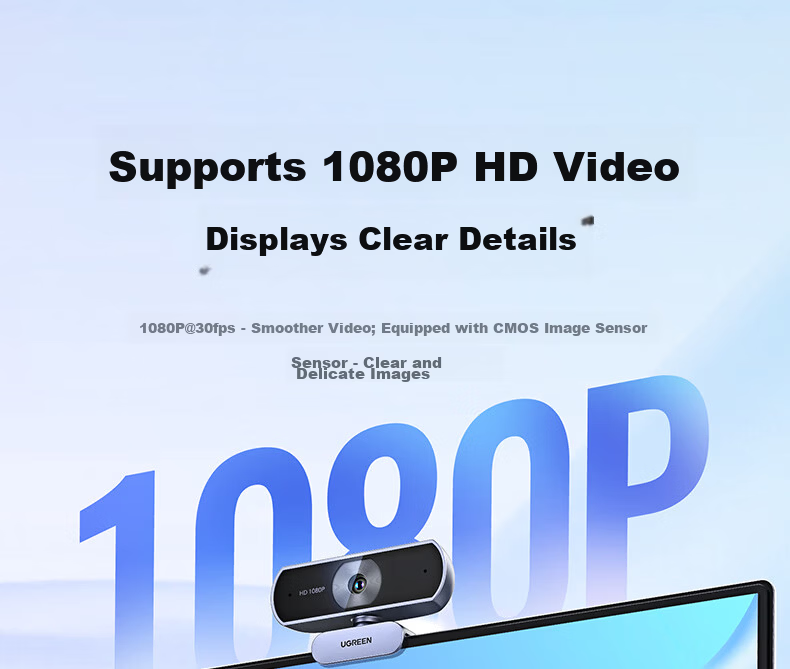 UGREEN 4K HD USB3.0 External Computer Webcam with 8MP Resolution, Dual Microphones, Auto Focus, Desktop Video Call for Office Meetings And Online Classes 55513 5