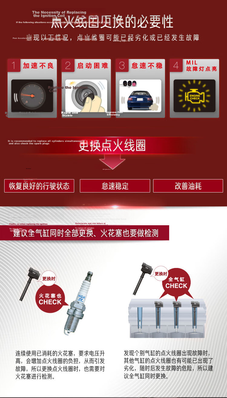 NGK Ignition Coil U5139 Single Pack for Dongfeng Nissan D60R30T60 Livina Tiida Sylphy Bluebird Marching Su 3