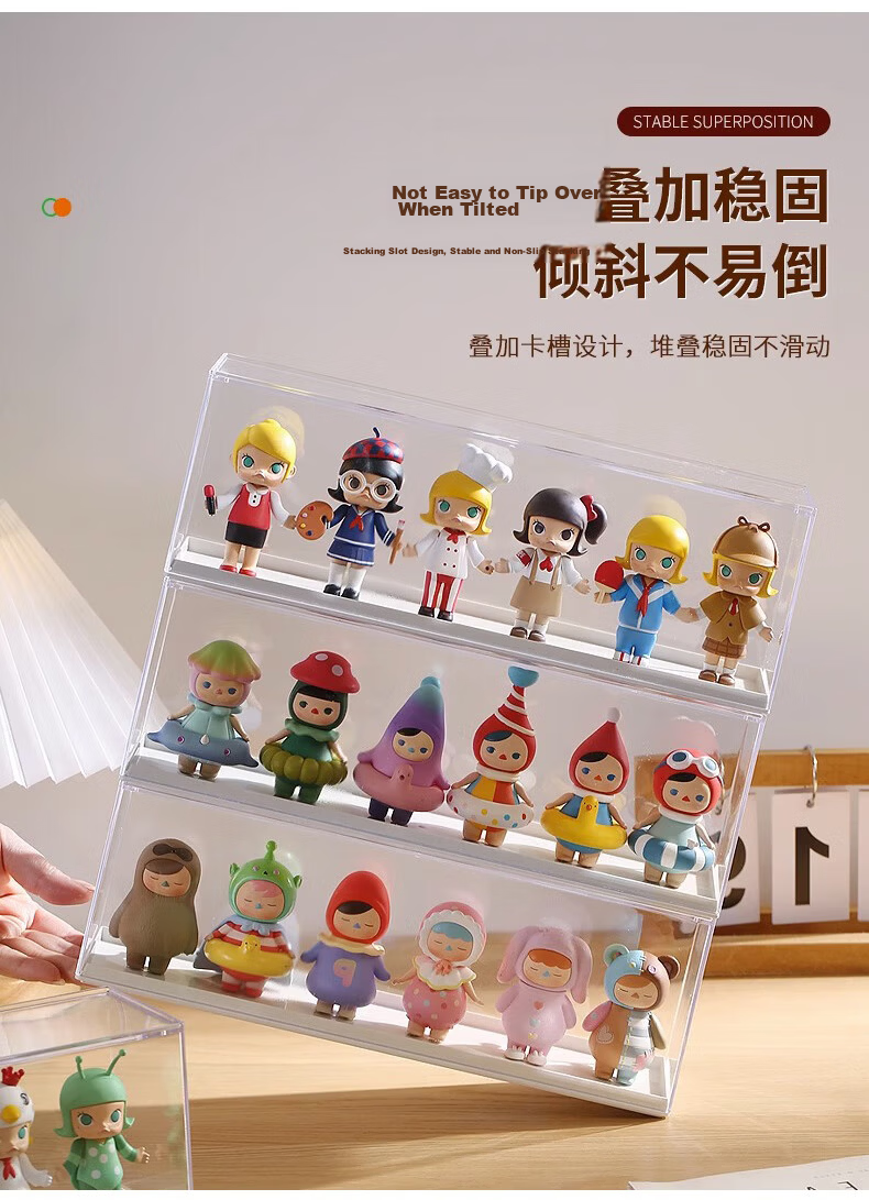 Jing Hui Si Chuang Transparent Dustproof Display Case Figurine Storage Box 9