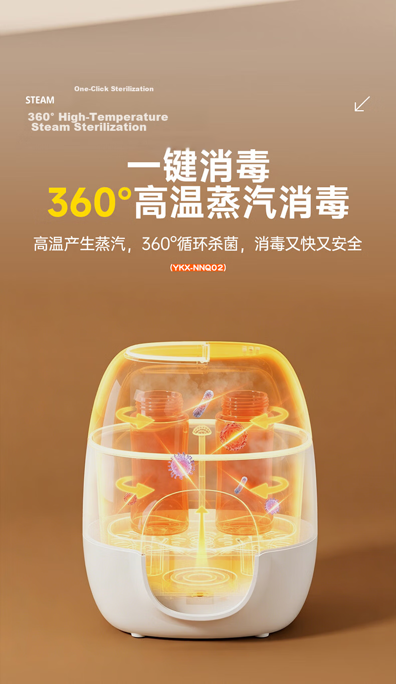 Iicobear 2-in-1 Bottle Warmer and Sterilizer Dual Bottle Constant Temperature Milk Warmer Heating Defrosting Milk Mixer 8