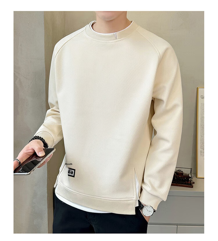 PLAYBOY Sweatshirt for Men, Autumn Long-Sleeve T-Shirt, Loose Casual Sports Jacket, Trendy Men's Top, Base Layer 12