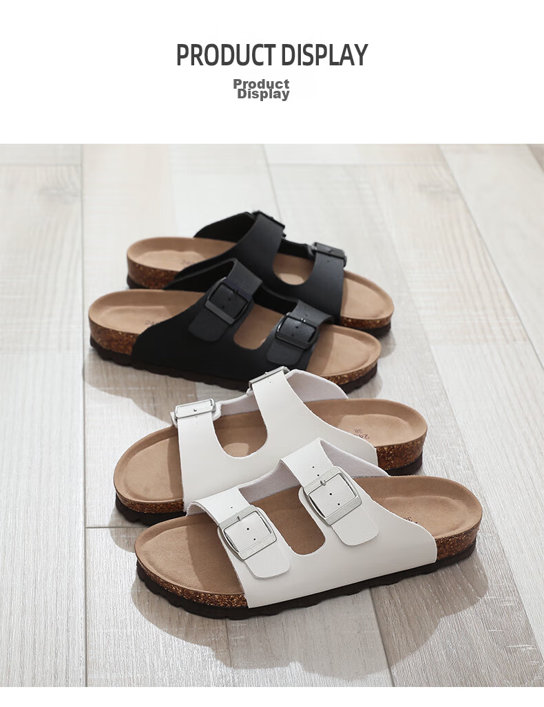 XGGC Cork Slippers for Men, Summer Trendy Non-Slip Thick-Soled Couple's Slide Sandals, Women's Outdoor Wear, White, Size 36 10