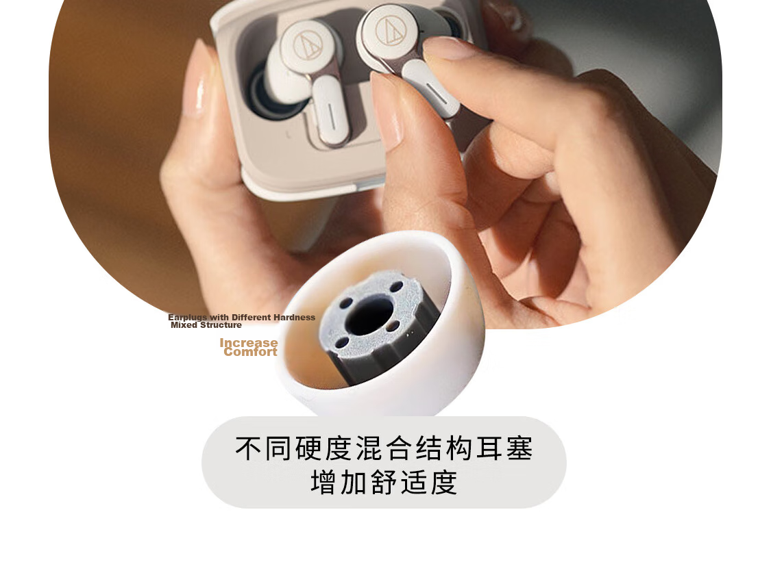 Audio-Technica ATH-TWX7 True Wireless Bluetooth Earbuds Active Noise Cancelling In-Ear Long Battery Life Compatible with Huawei Apple Xiaomi Gray Holiday Gift 10