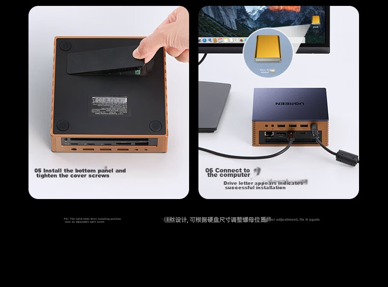 UGREEN U709 TB4 Thunderbolt 4 Docking Station, Thunderbolt DP/HDMI Docking Station for Four Screens, Multi-Screen 8K Expansion up to 40G, Compatible with Mac M345/Wi 44