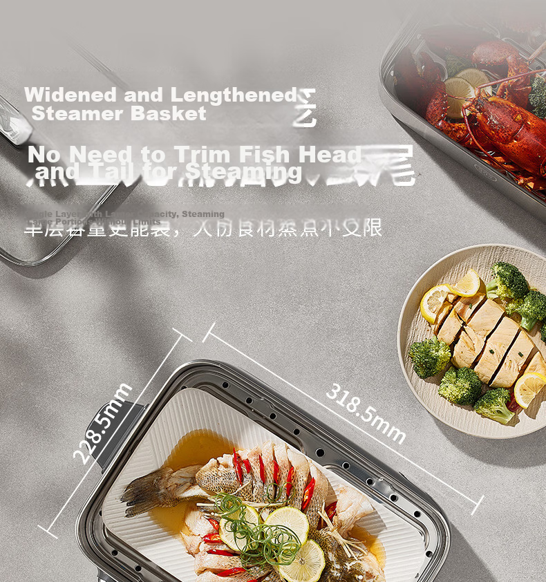 Joyoung 18.5L Multifunctional Household Hot Pot, Three-Layer 0-Coating 304 Stainless Steel Electric Steamer, Reservation Function, Stew, Steam, Cook All-in-One Multi-Purpose Pot DZ180HG-GZ998 11