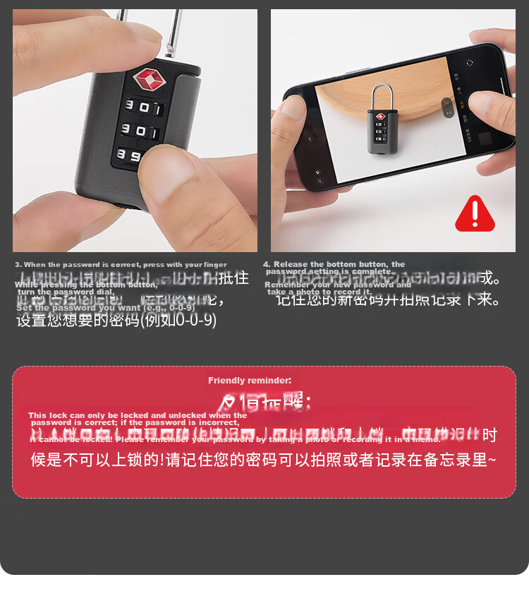 GUTE Password Lock Padlock TSA Travel Luggage Backpack Anti-Theft Suitcase Storage Cabinet Drawer Lock 11