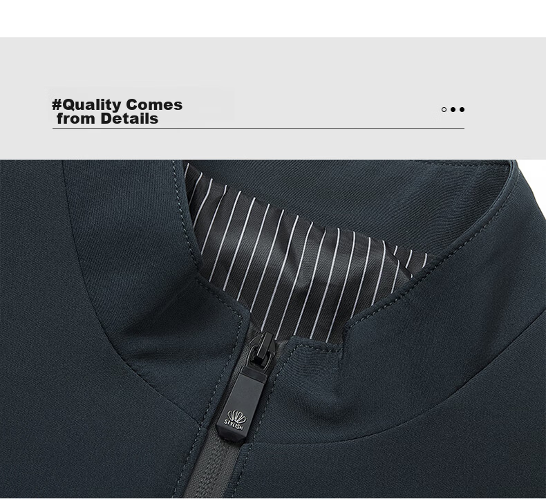 ROMON Men's Jacket Autumn Winter Solid Color Stand Collar Versatile Executive Business Casual Men's Wear II6 Black 4XL 8