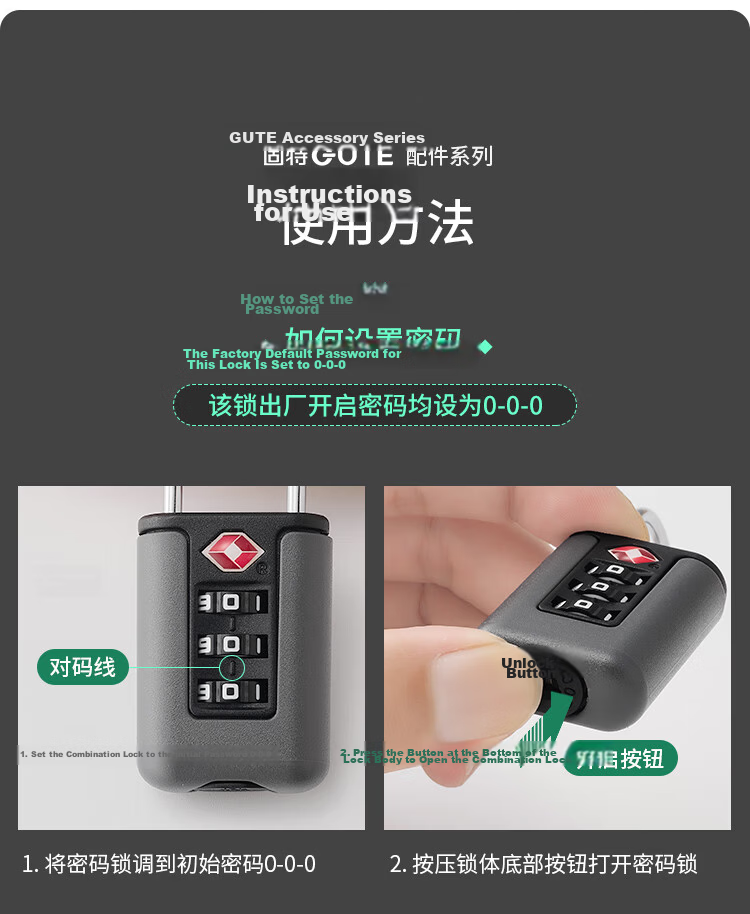 GUTE Password Lock Padlock TSA Travel Luggage Backpack Anti-Theft Suitcase Storage Cabinet Drawer Lock 10