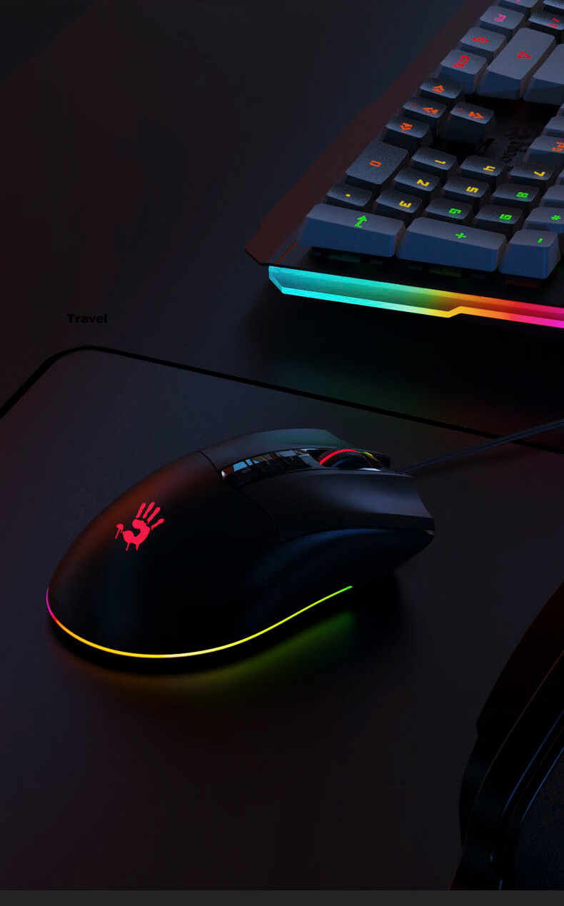A4TECH W95Max Large Right-Hand Wired Mouse Gaming Mouse E-Sports Mouse Specialized Triangular Mouse Blood Hand Phantom Black Wired 14