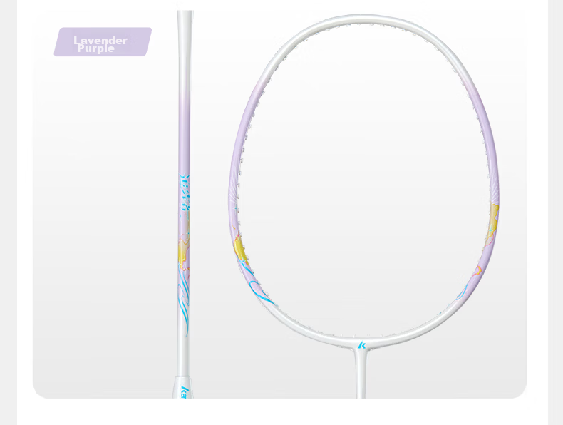 Kawasaki Badminton Racket, Carbon Fiber Middle Shaft Pair, Beginner-Friendly Durable Racket, Zhuiguangzhe Sky Blue Color + Sky Blue (Pre-Strung) 12