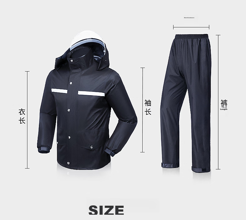 Beimei Raincoat And Rain Pants Set, Thickened Two-Piece Cycling Adult Double-Layer Motorcycle Rainwear for Men And Women, Waterproof Delivery Suit 15