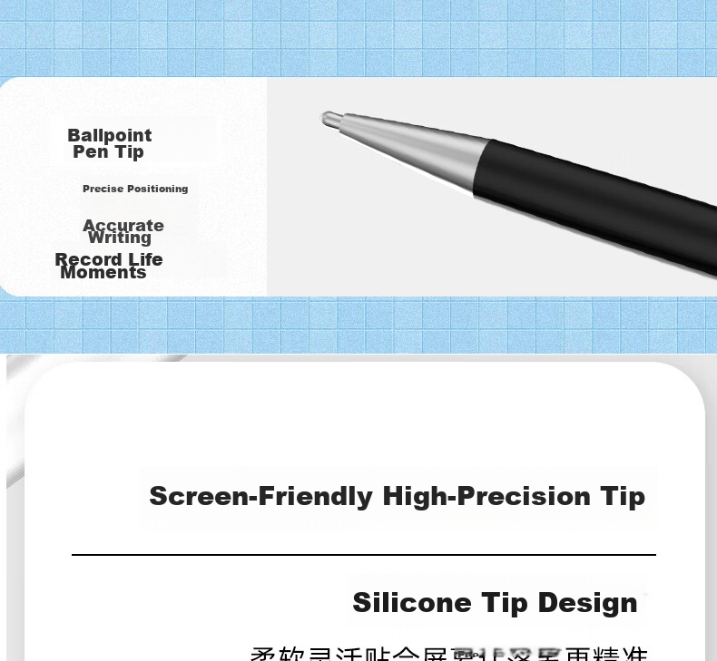 Aolang Capacitive Stylus for IPad, Mobile Handwriting Pen for IPad Air Tablet, Apple/Android Touch Pen with Lanyard Function, Set of Two, Midnight Black 8