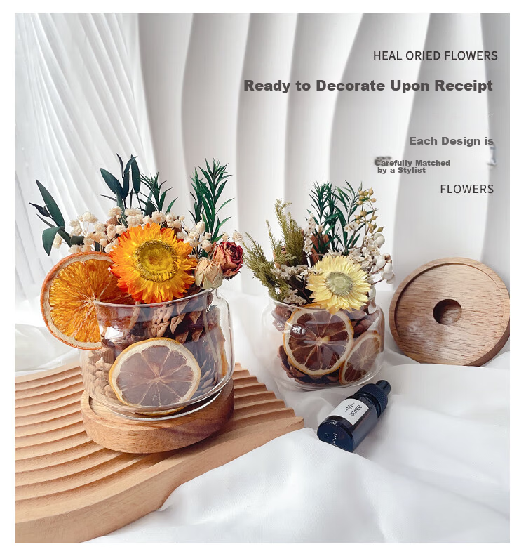 Fan Ye's Cinnamon Dried Flower Aromatherapy Ornament Home Bedroom Long-lasting Flameless Diffuser Handmade Kit Teacher's Day Birthday Gift 12