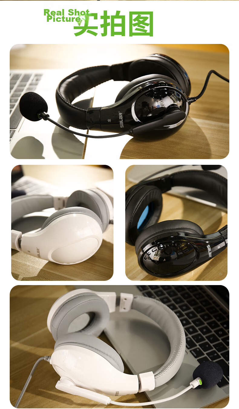 SaLaR E810 English Speaking Exam Headset Over-Ear Middle and High School Oral Test Recording Playback Human-Computer Dialogue Earphones with Microphone USB Type-C Dual Interface Black 14