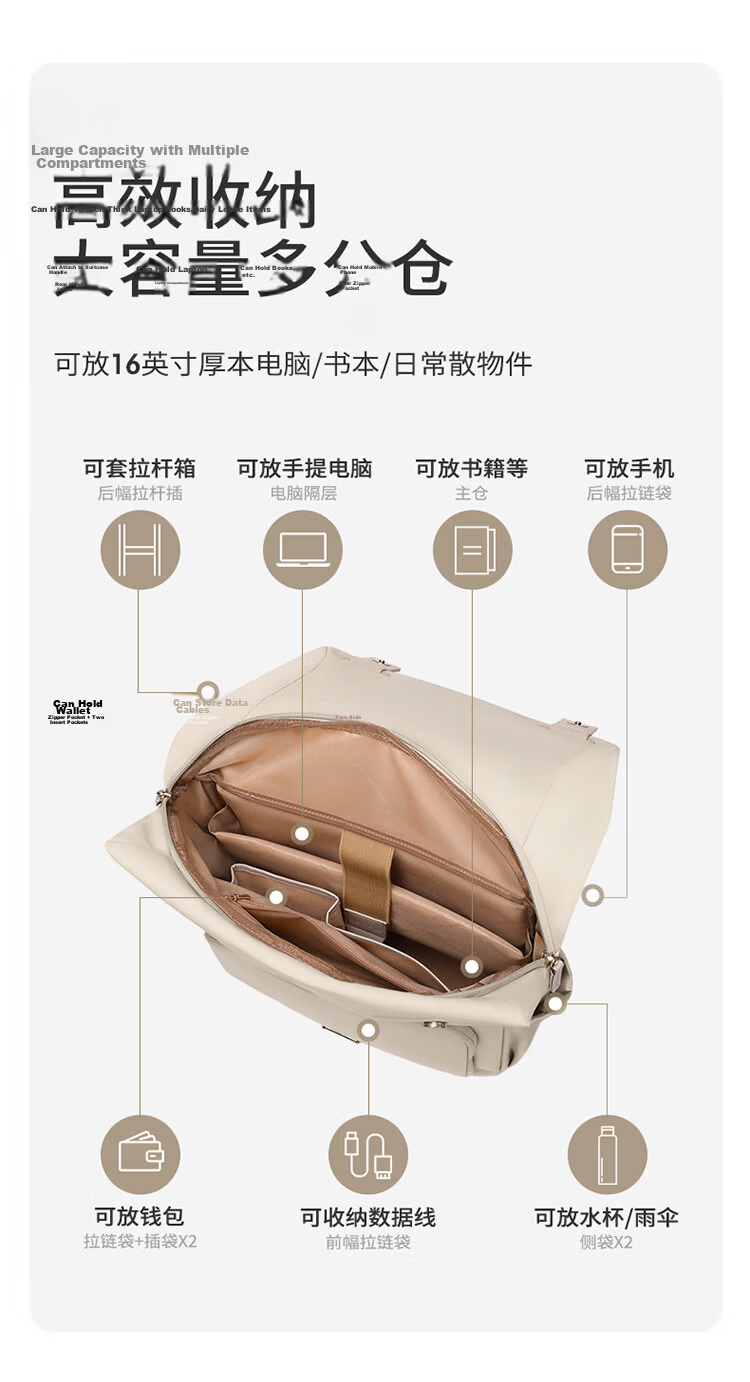 GOLF Women's Backpack 14/16 Inch Laptop Bag for Apple Huawei College Student Travel Business Backpack 24