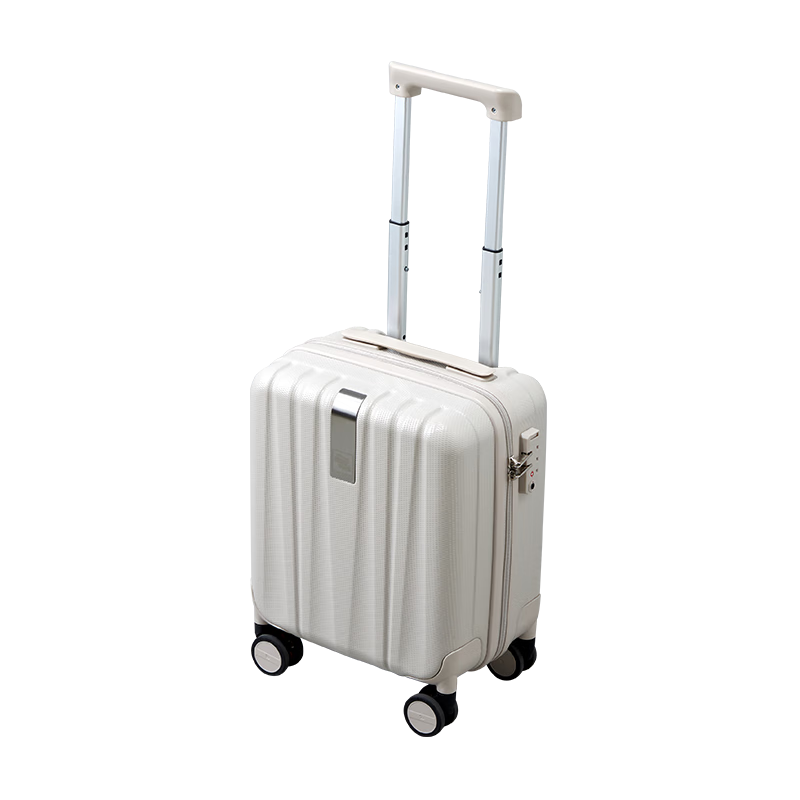 HANKE Luggage, Suitcase for Men And Women, Budget Airline Carry-On Travel Case, 14-Inch Ivory White, Small Password Lock, Store's Best-Seller