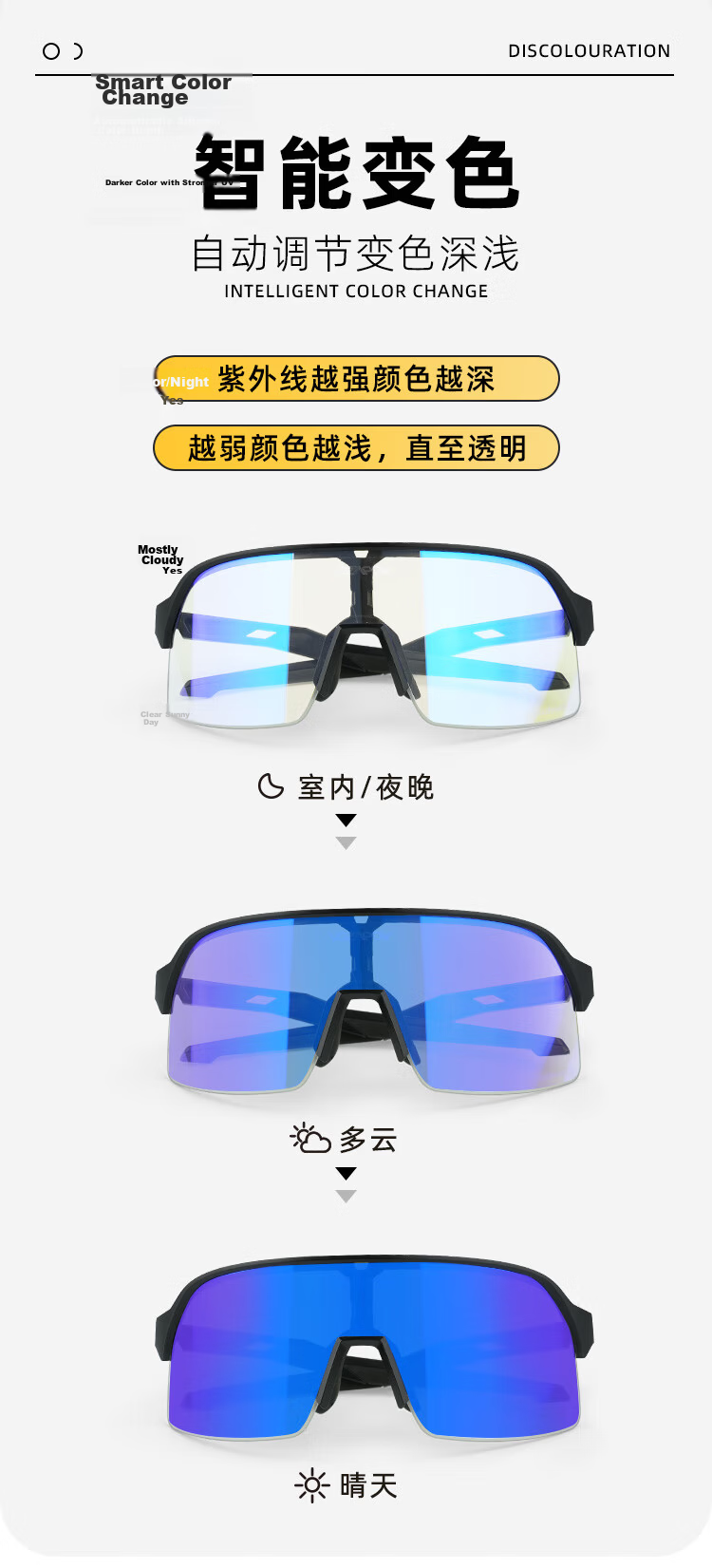 VOZAPOW Polarized Colorful Cycling Glasses for Mountain And Road Bikes, Windproof Sand-Proof Goggles for Hiking And Running 4
