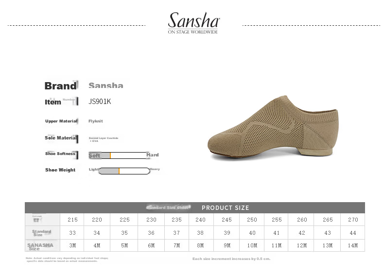 Sansha Ballet Teacher Shoes Jazz Dance Soft Sole Breathable Flyknit Modern Dance Practice Shoes Brown 37 4