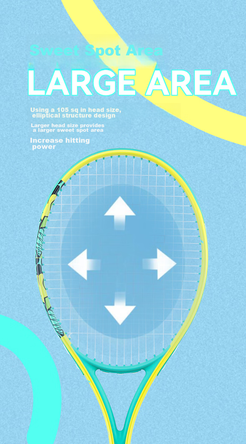 KAWASAKI Tennis Racket, Carbon Fiber, Adult Professional Beginner Single Racket SA-100 Navy Blue (Pre-Strung) 4