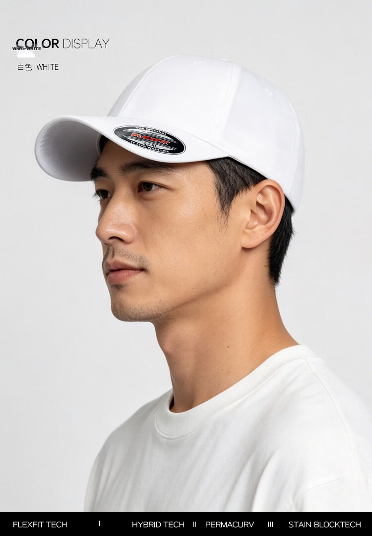 FLEXFIT Captain America Style Full-Coverage Large Head Baseball Cap Unisex High-Top Sun Protection Outdoor Casual Visor Hat 16