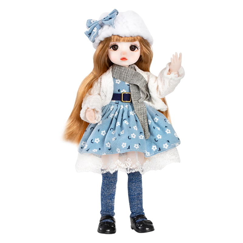 Anna Princess Realistic Doll Girl Toy 26cm Princess Doll Dress-Up Set Gift Box Birthday Present for Kids Girls