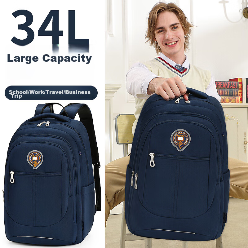 UNIVERSITY OF OXFORD Oxford University Backpack for Middle and High School Students Travel Casual Shoulder Bag Unisex Trendy X1076 Black