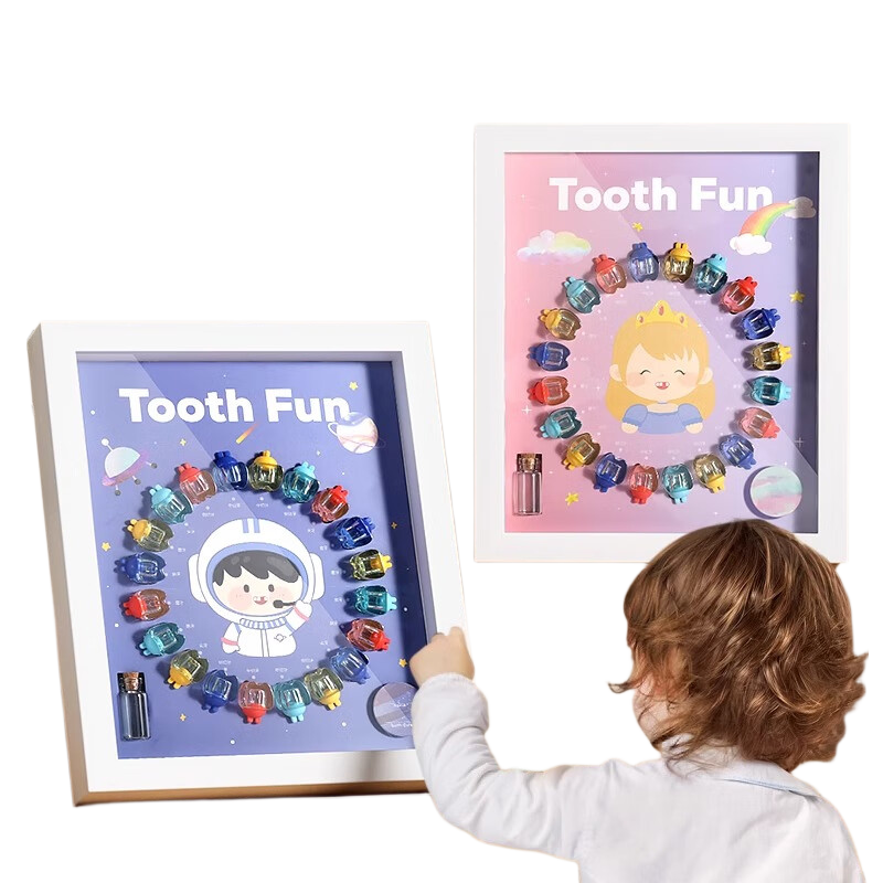 Baby Tooth Storage Box Anti-Oxidation Children's Tooth Collection Case for Boys and Girls with Photo Frame Small Toy Box