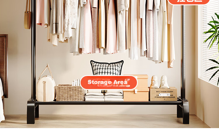 Yicai Nianhua Multifunctional Floor Clothes Drying Rack Balcony Garment Rack Simple Clothes Rod Bedroom Dormitory Hanger 2678 11