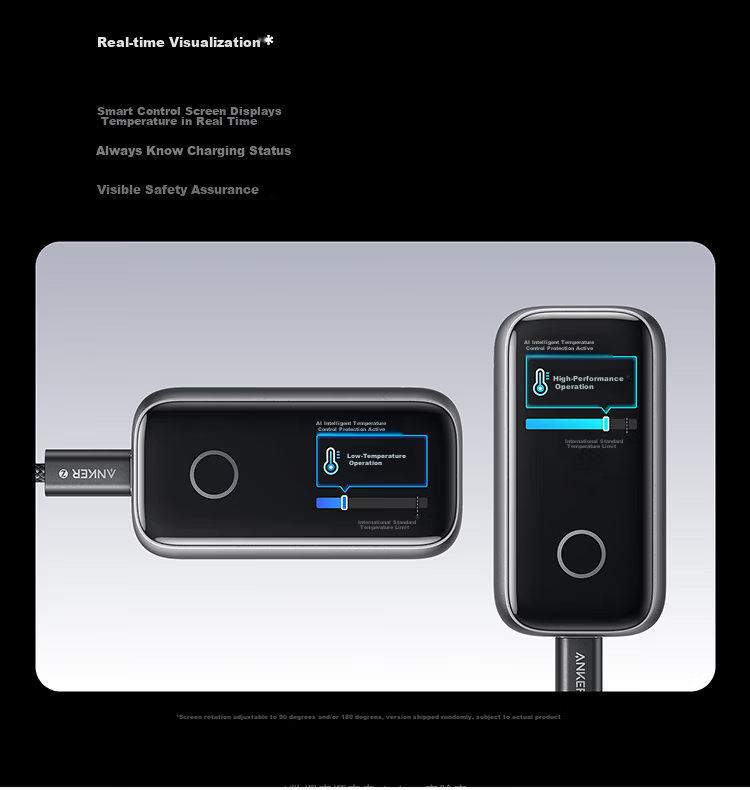 ANKE Smart Display Charger 140W GaN Charger Set, Screen Display Type-C Multi-Port PD Fast Charging 100W Head Suitable for Apple 18 IPhone Phones And Laptops, Gray 15