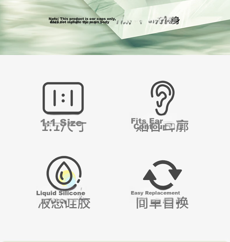 Masentek Earphone Eartip, Compatible with Huawei Freebuds 4i/5i/Honor Earbuds X3/2 SE Bluetooth Headphones, Silicone Tip Accessory, White, Medium Size 7