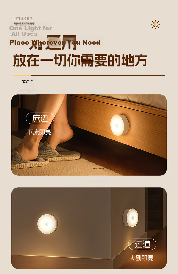 Jingqian Rechargeable Long-lasting Human Body Sensor Light Automatic Corridor Night Light 13
