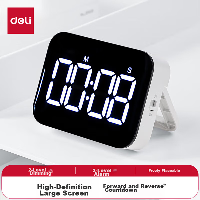 Deli NS883 Electronic Timer High-Definition Large Screen Time Management for Office, Students, Children Baking, Presentation, Back to School Gift