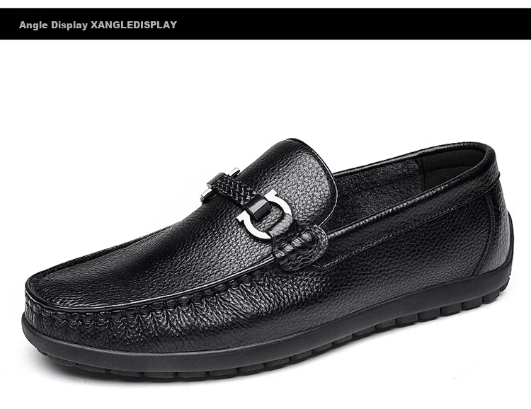 CARTELO Business Classic Loafers Leather Shoes Slip-On Casual Men's Shoes 9061 Black 39 12