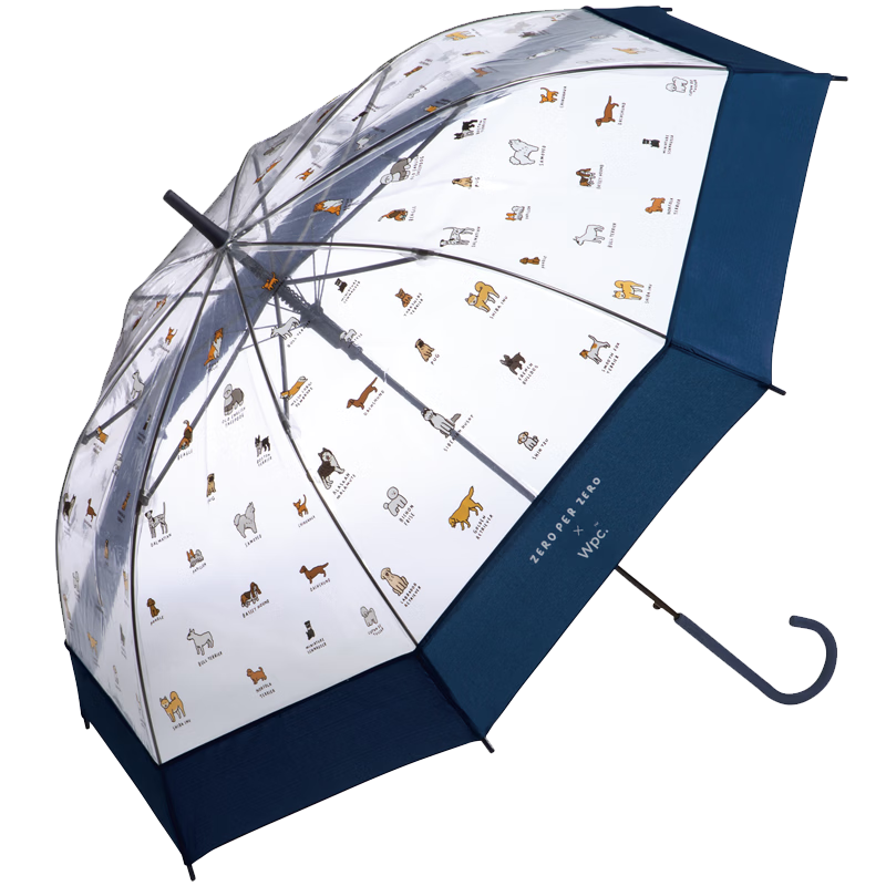 Long Handle Umbrella, Transparent Umbrella, Cute Pet Japanese High-Value Straight Pole Cat Dog Umbrella for Men And Women, Manga Dog Jelly Umbrella, Dark Blue