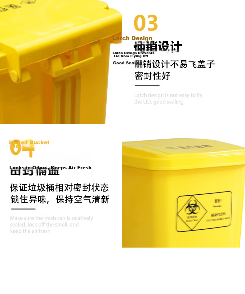 PUCHU Medical Foot Pedal Trash Can 15L with Lid Large Waste Foot-Operated Pedal Bin 5