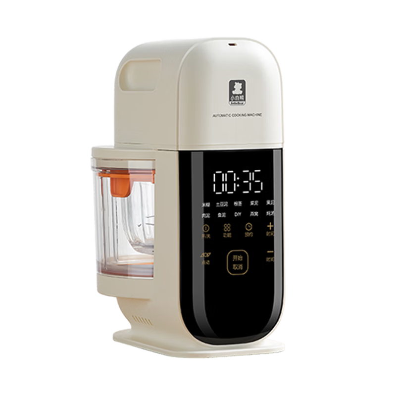 Little White Bear Baby Food Processor Infant Food Steamer Cooker Blender Multi-Function Food Maker Single Cup with 6-Blade 6057