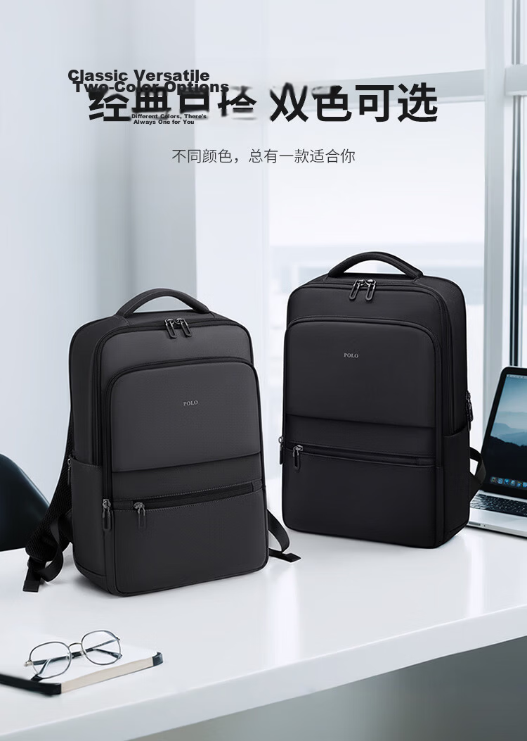 POLO Men's Business Backpack 15.6/16 Inch Laptop Bag Large Capacity Commuter Travel Bag 3