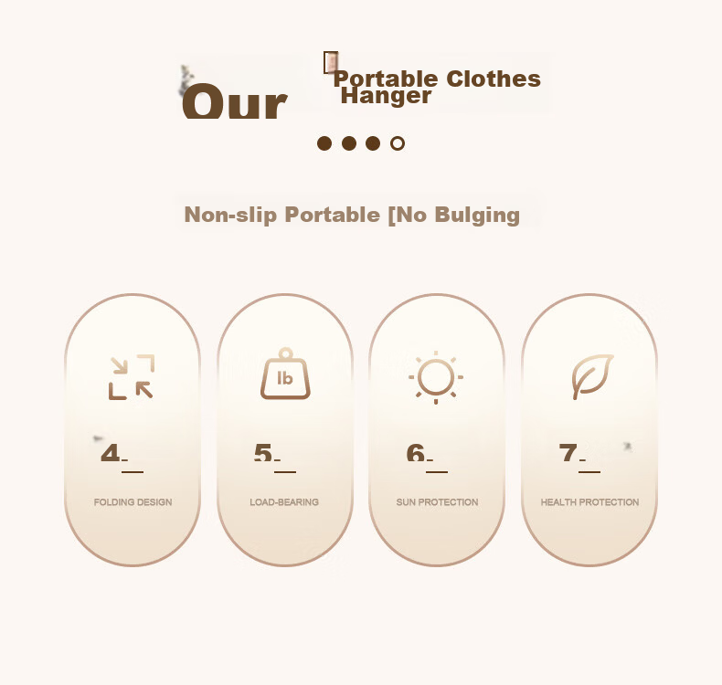 Baicaoyuan Foldable Clothes Hanger Portable Travel Essential Laundry Rack 5-Pack PP Material Non-Slip Groove Travel Hanging Tool 2